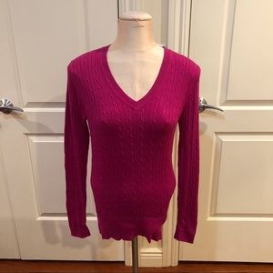 TommyHilfiger Sweater Long Sleeve VNeck Cable Knit